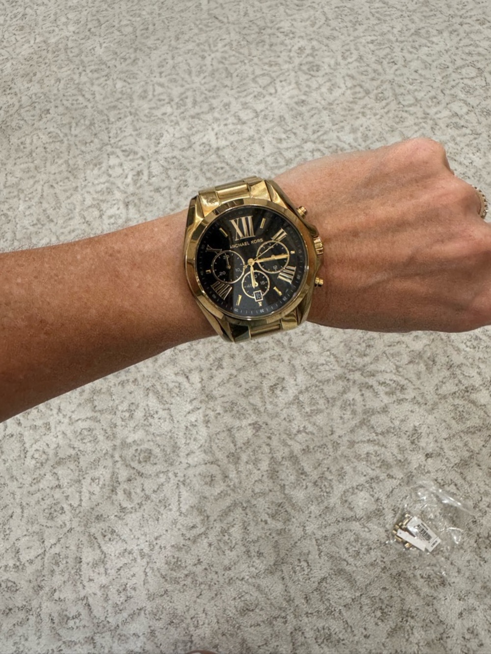 Michael Kors Gold and Black Stainless Steel Chronograph Watch - Picture 3 of 4